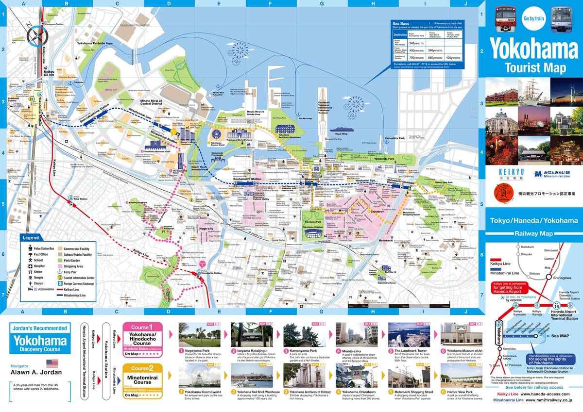 Mapa de Yokohama atraccións