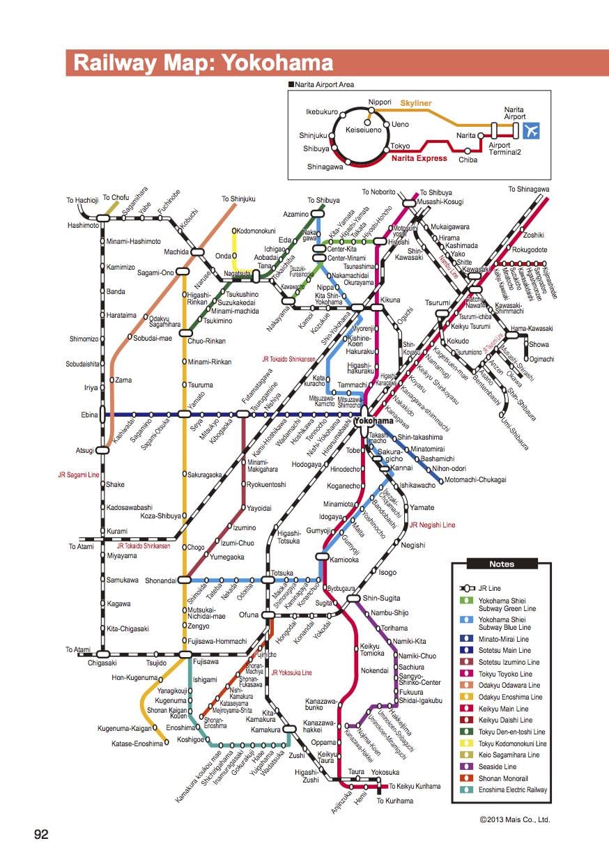 Tokio Yokohama tren mapa